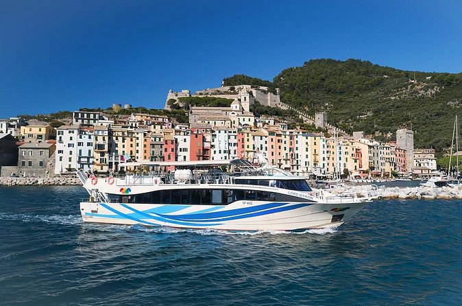 Ferry boat tour to the Cinque Terre with stop in Portovenere and Vernazza - Monterosso is the practical beach stop