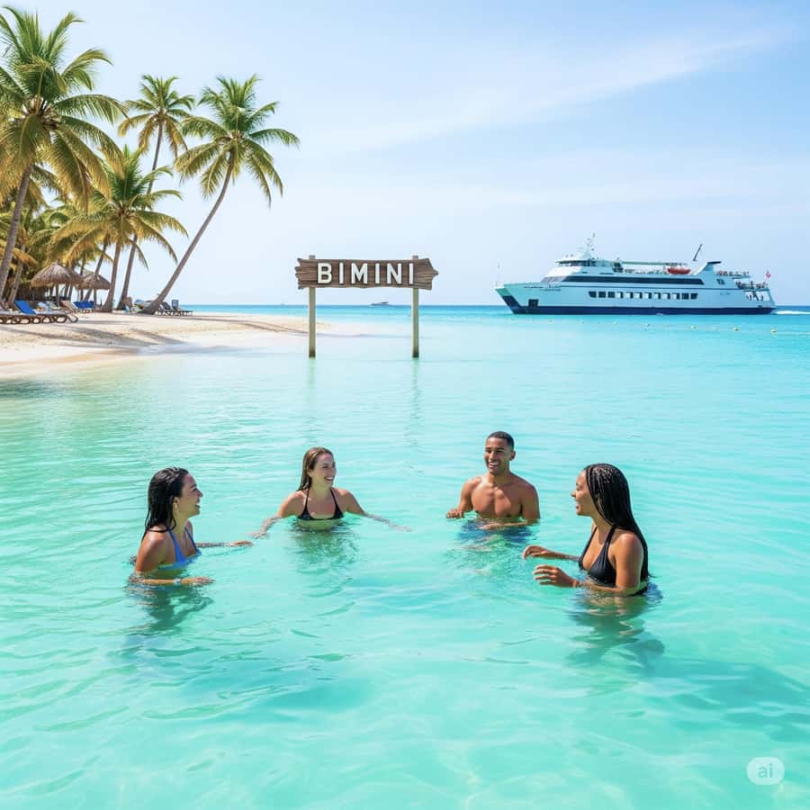 Miami: Bahamas Full-Day Trip by Ferry - Crystal Beach and the Swimming Pigs Option