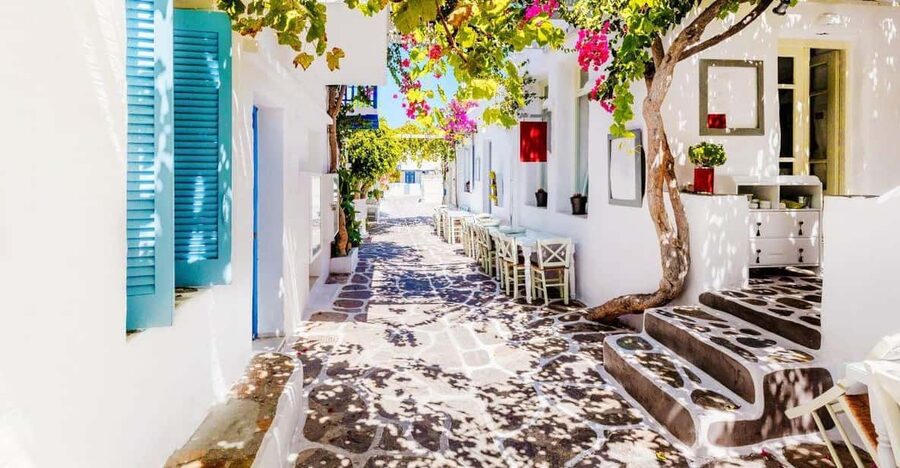 Paros & Antiparos Tour:Ferry ride, Villages & Beaches - Aliki and Drios: a scenic road section