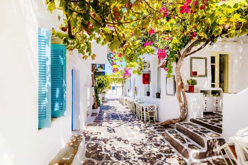 Paros & Antiparos Tour:Ferry ride, Villages & Beaches - Naoussa finishes with narrow streets and harbor-town charm